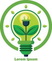 renovável energia Recursos logotipo luz lâmpada com plantar dentro isto eco amigáveis energia logotipo vetor