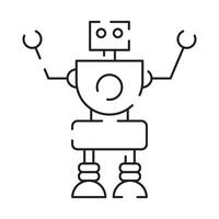 chatbot linha ícone. humanóide robô. pessoal voz assistência. inteligente alto falante artificial inteligência. tecnologia placa. vetor