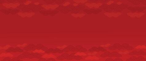feliz chinês Novo ano fundo . luxo papel de parede Projeto com chinês padronizar em vermelho fundo. moderno luxo oriental ilustração para cobrir, bandeira, local na rede Internet, decoração. vetor