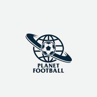 planeta futebol logotipo vetor