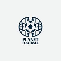 planeta futebol logotipo vetor