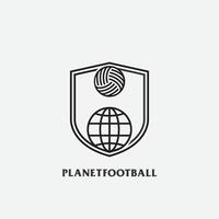 planeta futebol logotipo vetor