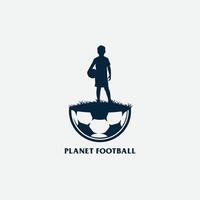 planeta futebol logotipo vetor