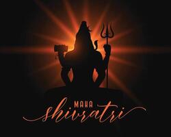 feliz maha Shivratri desejos fundo com luz efeito vetor