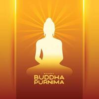 feliz Buda purnima ou vesak dia cumprimento fundo vetor