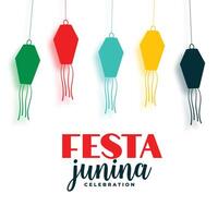 festa junina colorida lâmpadas decorativo feriado fundo vetor