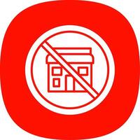 Proibido placa glifo curva ícone Projeto vetor