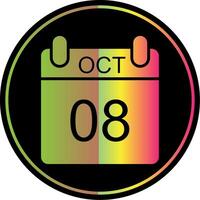 Outubro glifo vencimento cor ícone Projeto vetor