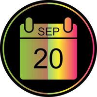 setembro glifo vencimento cor ícone Projeto vetor