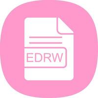 edrw Arquivo formato glifo curva ícone Projeto vetor