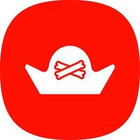 pirata chapéu glifo curva ícone Projeto vetor