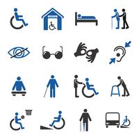 Conjunto de ícones com deficiência vetor