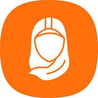hijab glifo curva ícone Projeto vetor