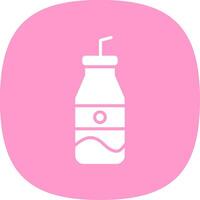 refrigerante garrafa glifo curva ícone Projeto vetor