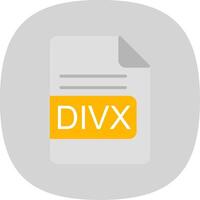 divx Arquivo formato plano curva ícone Projeto vetor