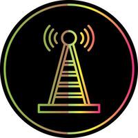 rádio torre linha gradiente vencimento cor ícone Projeto vetor