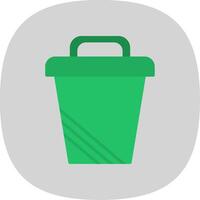 Lixo pode plano curva ícone Projeto vetor