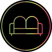 sofá cama linha gradiente vencimento cor ícone Projeto vetor