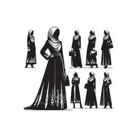 hijab estilo moda em pé ilustração Projeto vetor