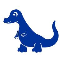 azul barionix dinossauro desenho animado ilustração dentro direito pose em limpar \ limpo fundo vetor