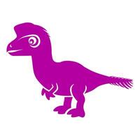 vibrante roxa desenho animado oviraptor dinossauro ilustração com uma curioso posição vetor