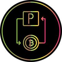 bitcoin paypal linha gradiente vencimento cor ícone Projeto vetor