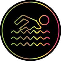 natação linha gradiente vencimento cor ícone Projeto vetor