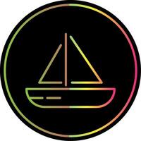 Navegando barco linha gradiente vencimento cor ícone Projeto vetor