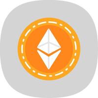 ethereum moeda plano curva ícone Projeto vetor