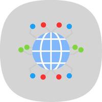 global trabalho em rede plano curva ícone Projeto vetor