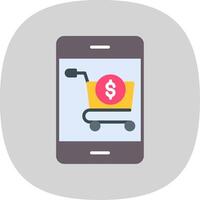 conectados círculo multi círculo compras plano curva ícone Projeto vetor