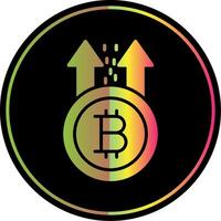bitcoin subir glifo vencimento cor ícone Projeto vetor