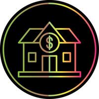 Comprar casa linha gradiente vencimento cor ícone Projeto vetor