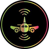avião glifo vencimento cor ícone Projeto vetor