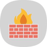 firewall plano curva ícone Projeto vetor