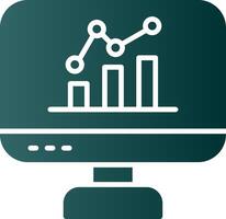 ícone de gradiente de glifo do mercado de ações vetor