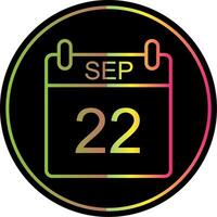 setembro linha gradiente vencimento cor ícone Projeto vetor