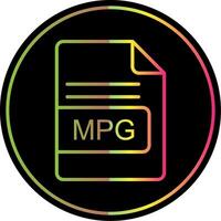 mpg Arquivo formato linha gradiente vencimento cor ícone Projeto vetor