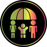 família saúde seguro glifo vencimento cor ícone Projeto vetor