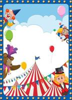 fundo de pôster de circo com personagem de desenho animado