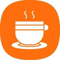 xícara de chá glifo curva ícone Projeto vetor