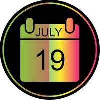 Julho glifo vencimento cor ícone Projeto vetor
