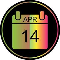abril glifo vencimento cor ícone Projeto vetor