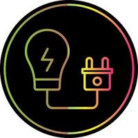 eletricidade linha gradiente vencimento cor ícone Projeto vetor