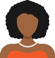 africano mulher avatar dentro plano estilo. isolado ilustração vetor