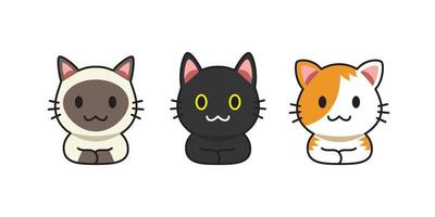 conjunto de gatos bonitos de personagens de desenhos animados de vetor