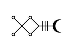 símbolo da estrela mística sirius astrologia sinal do alfabeto, símbolos cabalísticos hieroglíficos principais canis, ilustração vetorial ícone tatuagem preta isolada no fundo branco vetor