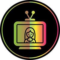 televisão glifo vencimento cor ícone Projeto vetor