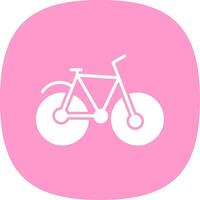 bicicleta glifo curva ícone Projeto vetor