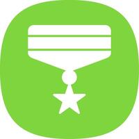 medalha glifo curva ícone Projeto vetor